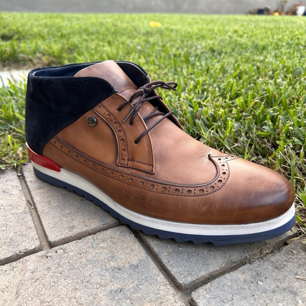 Ron Tomson Mens Size 11.5 Leather Sneaker Boots Los Angeles EU43 Luxury High End